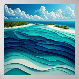 Abstraktes Türkis-Lagune 🌊 Poster