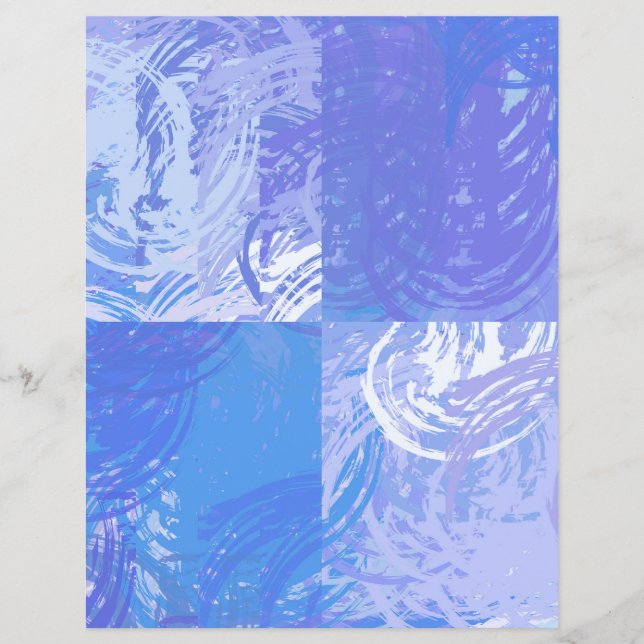 Abstraktes, türkisfarbenes Lila Scrapbook (Vorderseite)