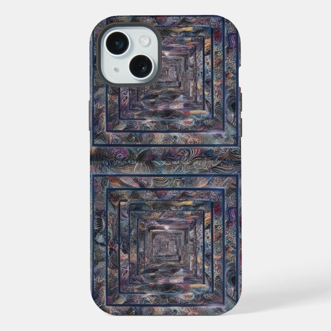 Abstraktes Unendlichkeit-Muster iPhone 15 Plus Hül Hülle (Rückseite)
