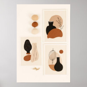 Abstraktes Vasen-Wandkunst-Set   Mitte des Jahrhun Poster