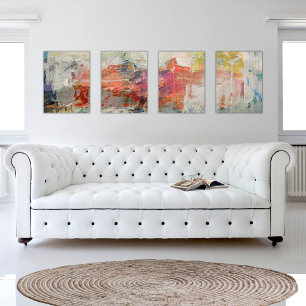 Abstraktes, vierteiliges Print-Set Bilderwand Sets