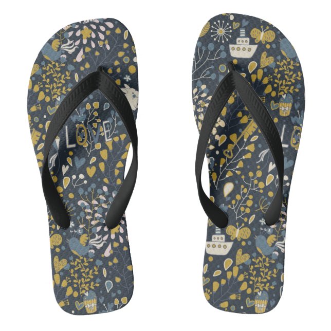 Abstraktes Vintage-Muster Flip Flops (Fußbett)