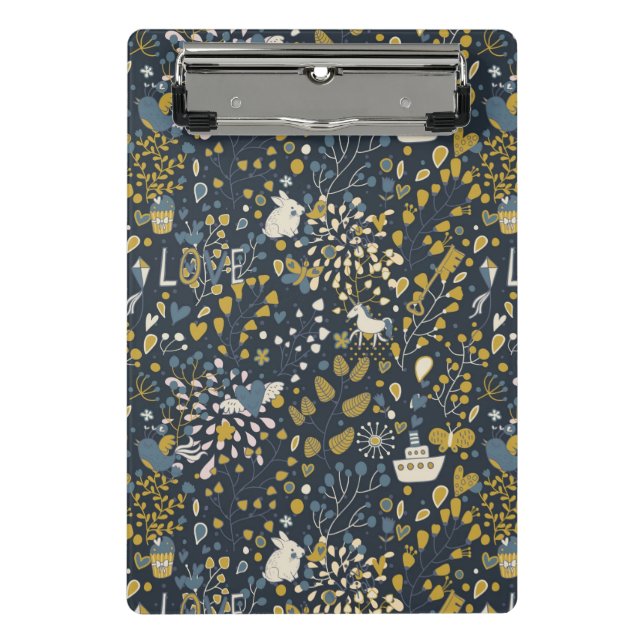 Abstraktes Vintage-Muster Mini Klemmbrett (Vorderseite)
