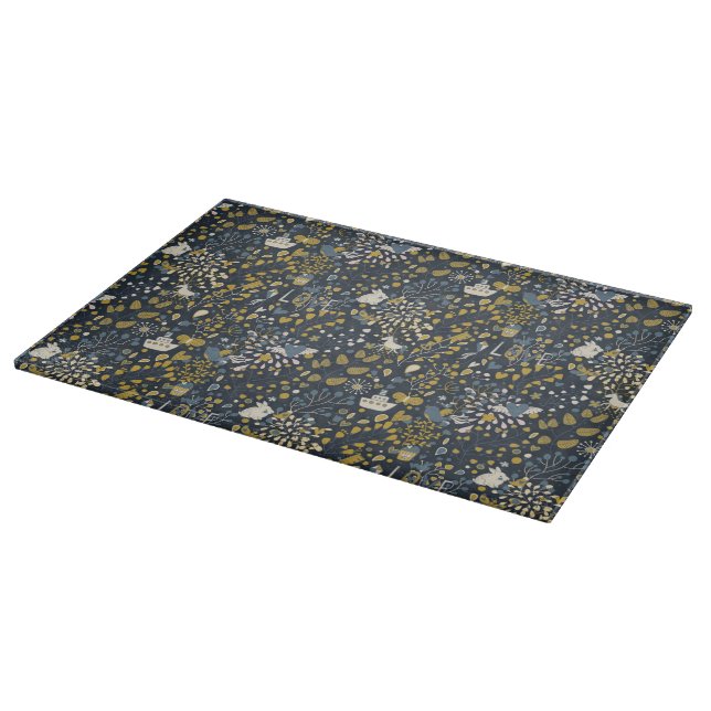 Abstraktes Vintage-Muster Schneidebrett (Ecke)
