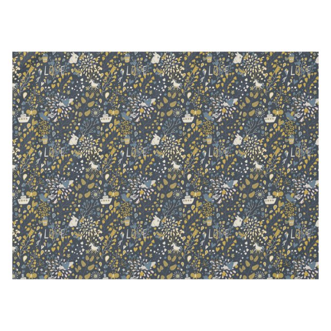 Abstraktes Vintage-Muster Tischdecke (Vorderseite (Horizontal))