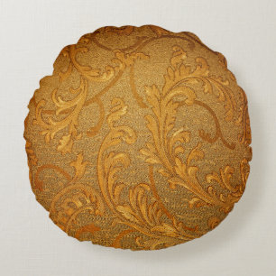 Abstraktes Vintages Blumenmuster Rundes Kissen