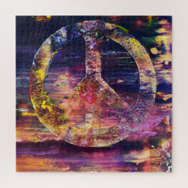 Abstraktes Vintages Friedenszeichen Jigsaw Puzzle. Puzzle