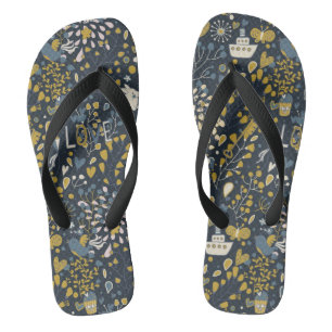 Abstraktes Vintages Muster Flip Flops
