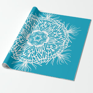 Abstraktes Vintages Muster kreativer Schneeflocke. Geschenkpapier