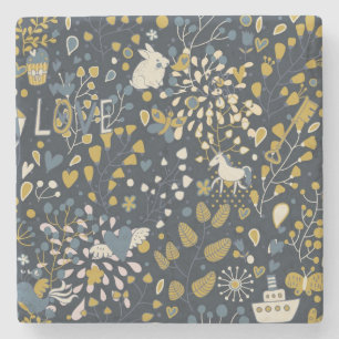 Abstraktes Vintages Muster Steinuntersetzer