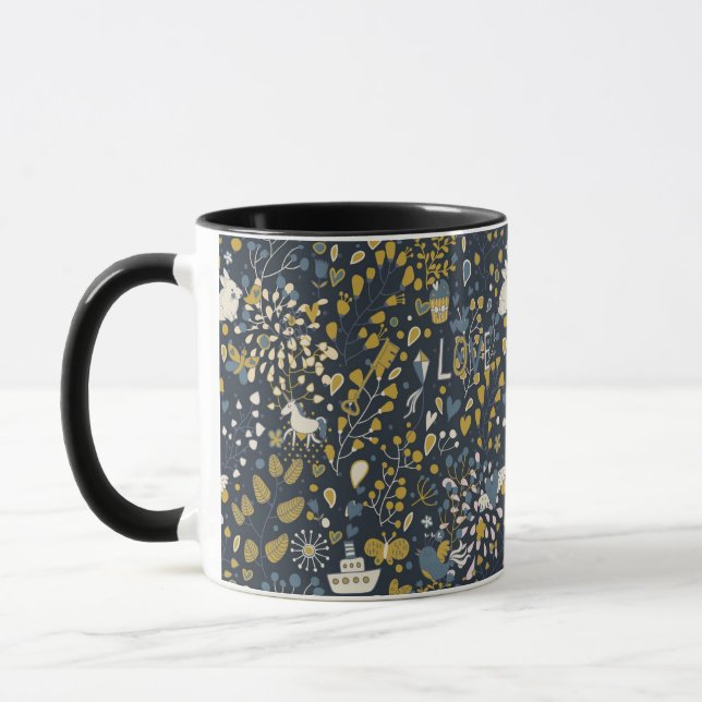 Abstraktes Vintages Muster Tasse (Links)