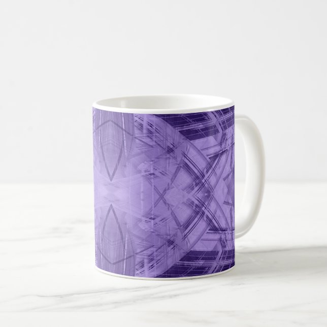 Abstraktes Violetmuster Kaffeetasse (VorderseiteRechts)