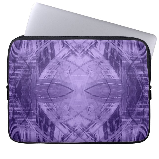 Abstraktes Violetmuster Laptopschutzhülle (Vorderseite)