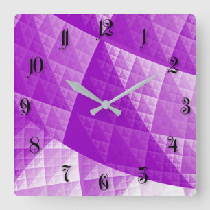 Abstraktes Violetmuster Quadratische Wanduhr