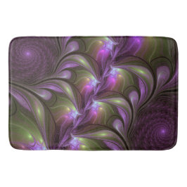 Abstraktes Violett Lila Khaki Fraktal Badematte