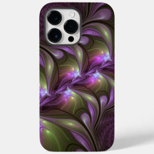 Abstraktes Violett Lila Khaki Fraktal Case-Mate iPhone 14 Pro Max Hülle
