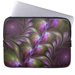 Abstraktes Violett Lila Khaki Fraktal Laptopschutzhülle