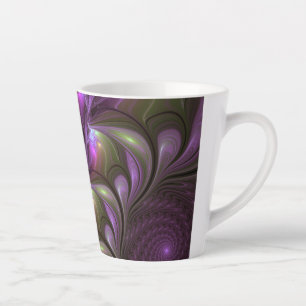 Abstraktes Violett Lila Khaki Fraktal Milchtasse