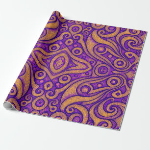 Abstraktes violettes geometrisches Muster Geschenkpapier