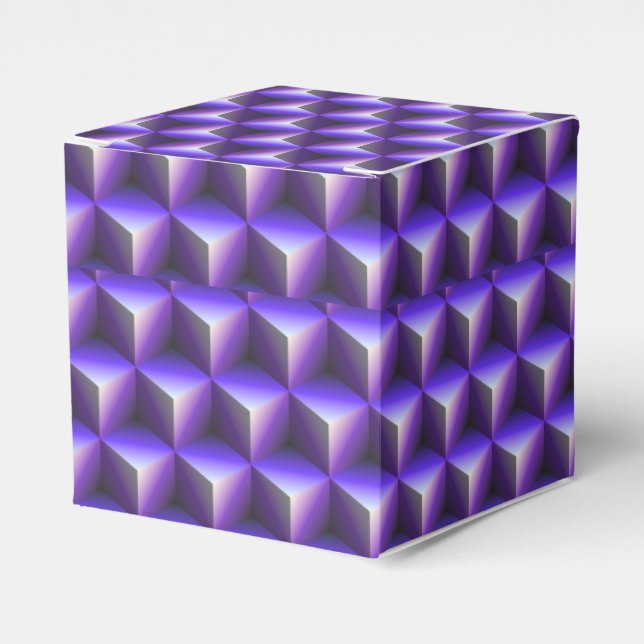 Abstraktes violettes Würfelblockmuster Geschenkschachtel (Vorderseite)