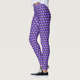 Abstraktes violettes Würfelblockmuster Leggings