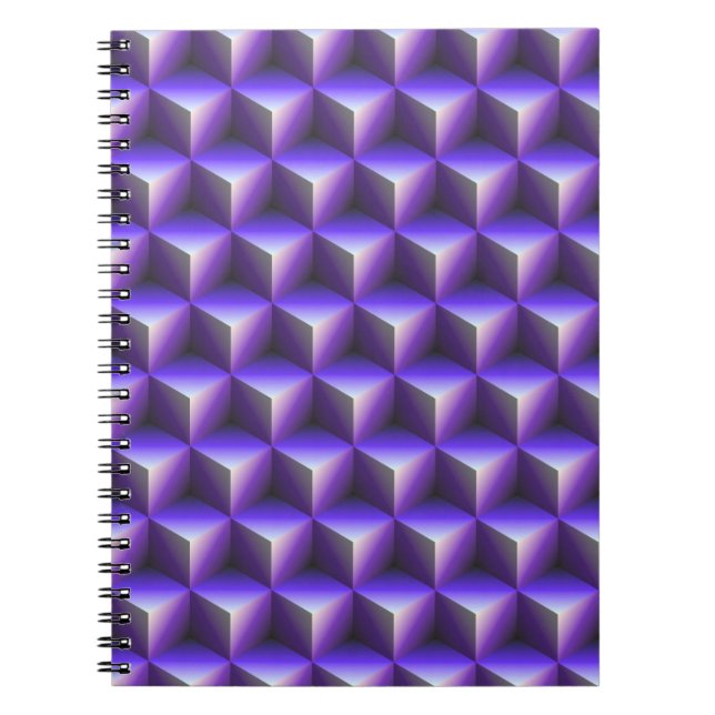 Abstraktes violettes Würfelblockmuster Notizblock (Vorderseite)