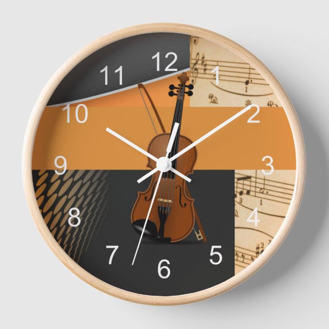 Abstraktes Violindesign Uhr (Vorderseite)