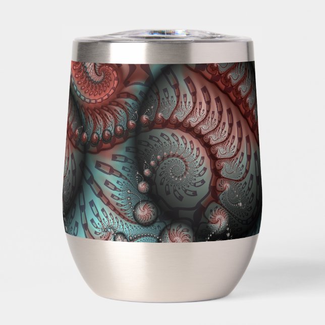 Abstraktes Vivio Fantasy Fraktal Art Brown Blue (Vorderseite)