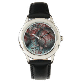 Abstraktes Vivio Fantasy Fraktal Art Brown Blue Armbanduhr