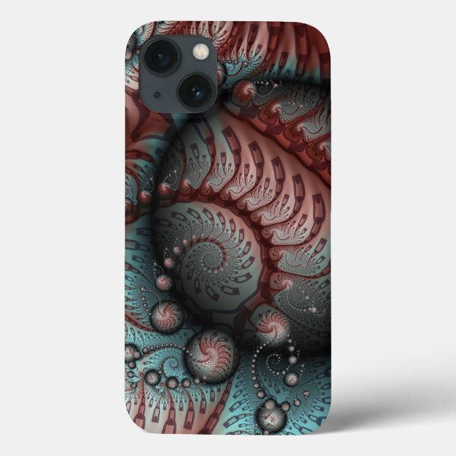 Abstraktes Vivio Fantasy Fraktal Art Brown Blue Case-Mate iPhone Hülle (Rückseite)
