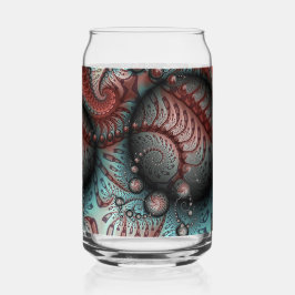 Abstraktes Vivio Fantasy Fraktal Art Brown Blue Dosenglas