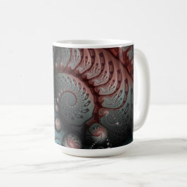 Abstraktes Vivio Fantasy Fraktal Art Brown Blue Kaffeetasse