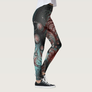 Abstraktes Vivio Fantasy Fraktal Art Brown Blue Leggings