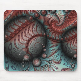 Abstraktes Vivio Fantasy Fraktal Art Brown Blue Mousepad