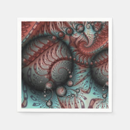 Abstraktes Vivio Fantasy Fraktal Art Brown Blue Serviette