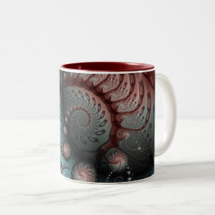 Abstraktes Vivio Fantasy Fraktal Art Brown Blue Zweifarbige Tasse