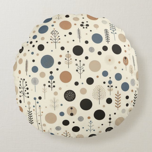 Abstraktes Wald Rundes Kissen (Vorderseite)