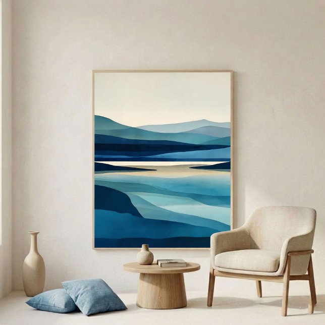 Abstraktes Wandbild Blue Lake Basin Poster (Von Creator hochgeladen)
