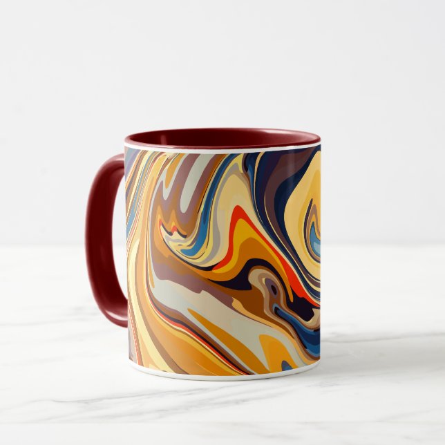 Abstraktes, warmes und Cooles Muster Tasse (Vorderseite Links)