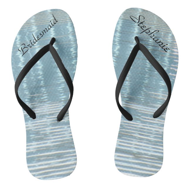 Abstraktes Wasser, Name, Hochzeit der Brautjungfra Flip Flops (Fußbett)