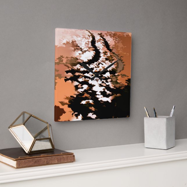 ABSTRAKTES WASSER QUADRATISCHE WANDUHR (Büro)