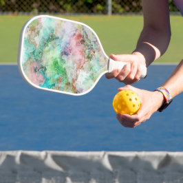 Abstraktes Wasserfarbe-Grunge-Muster Ozean Pickleball Schläger