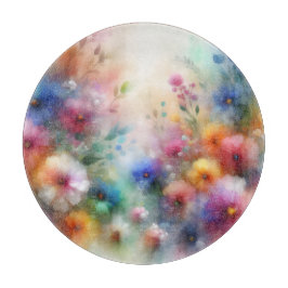 Abstraktes Wasserfarben-Blumen-Schneidbrett Schneidebrett