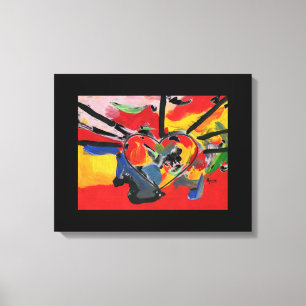 abstraktes Wasserfarbenherz Leinwanddruck