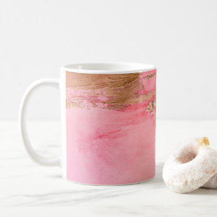 Abstraktes Wasserfarbenspiel Gold Pink Elegante Kaffeetasse