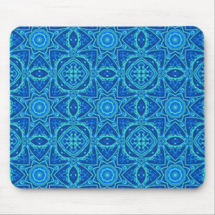 Abstraktes Wasserfarbmuster - Denim Blue Mousepad