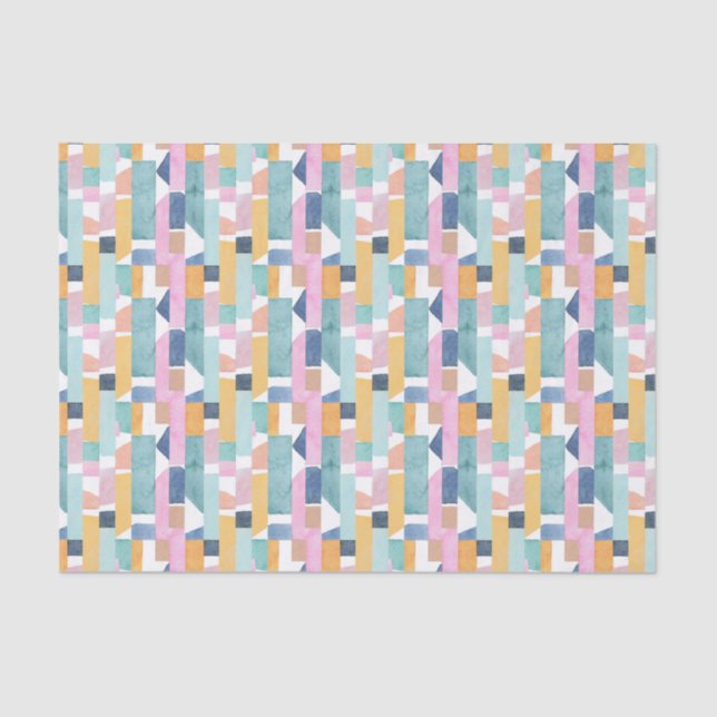 Abstraktes Watercolor-Form-Muster Seidenpapier (Vorderseite)