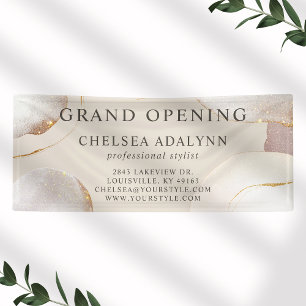 Abstraktes Watercolor Gold Circles Salon Opening Banner