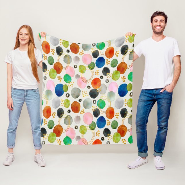 Abstraktes Watercolor Gold Glitzer Kunst, Dichtung Fleecedecke (Beispiel)