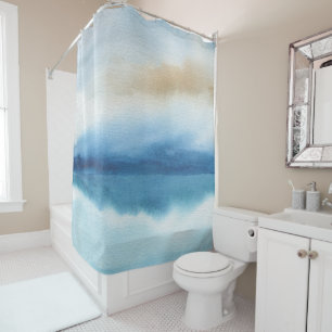 Abstraktes Watercolor Lake Design Duschvorhang